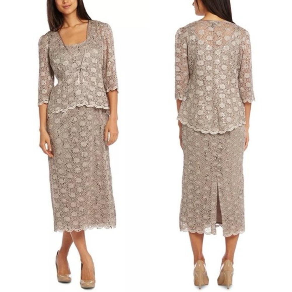 R&M Richards Elegant Lace Jacket and Dress